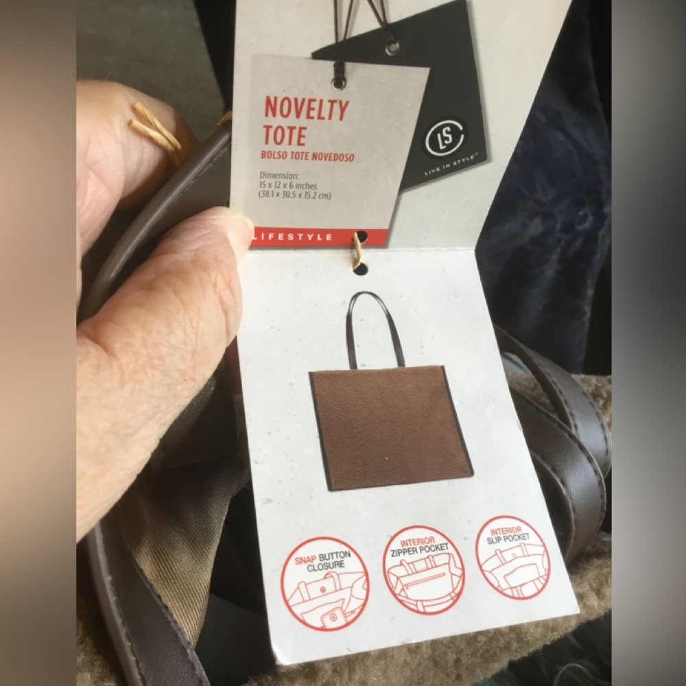 Brown Sherpa Tote Bag - Picture 7 of 13